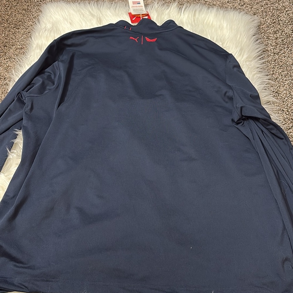 NWT Puma Men’s Independence 1/4 Zip Golf Navy Blue Long Sleeve Top Size L - Picture 12 of 14